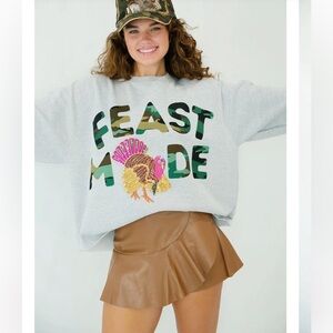 JUDITH MARCH Brown Faux Leather Skort with Ruffle Hem Large